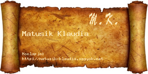 Matusik Klaudia névjegykártya